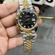 C/Clean Factory Rolex Datejust Series/41mm Gold Black Diamond Face