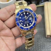 C/Clean Factory Rolex Full Gold Blue Ghost/41mm Full Gold Blue Submariner