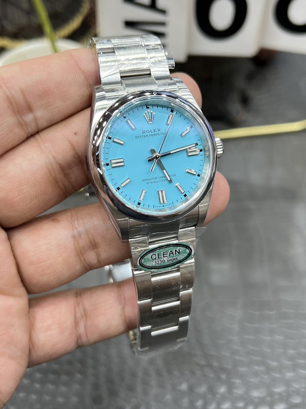C/Clean Factory Rolex Oyster Perpetual Series/36mm Blue Dial/Equipped with Shanghai 3230  第4张