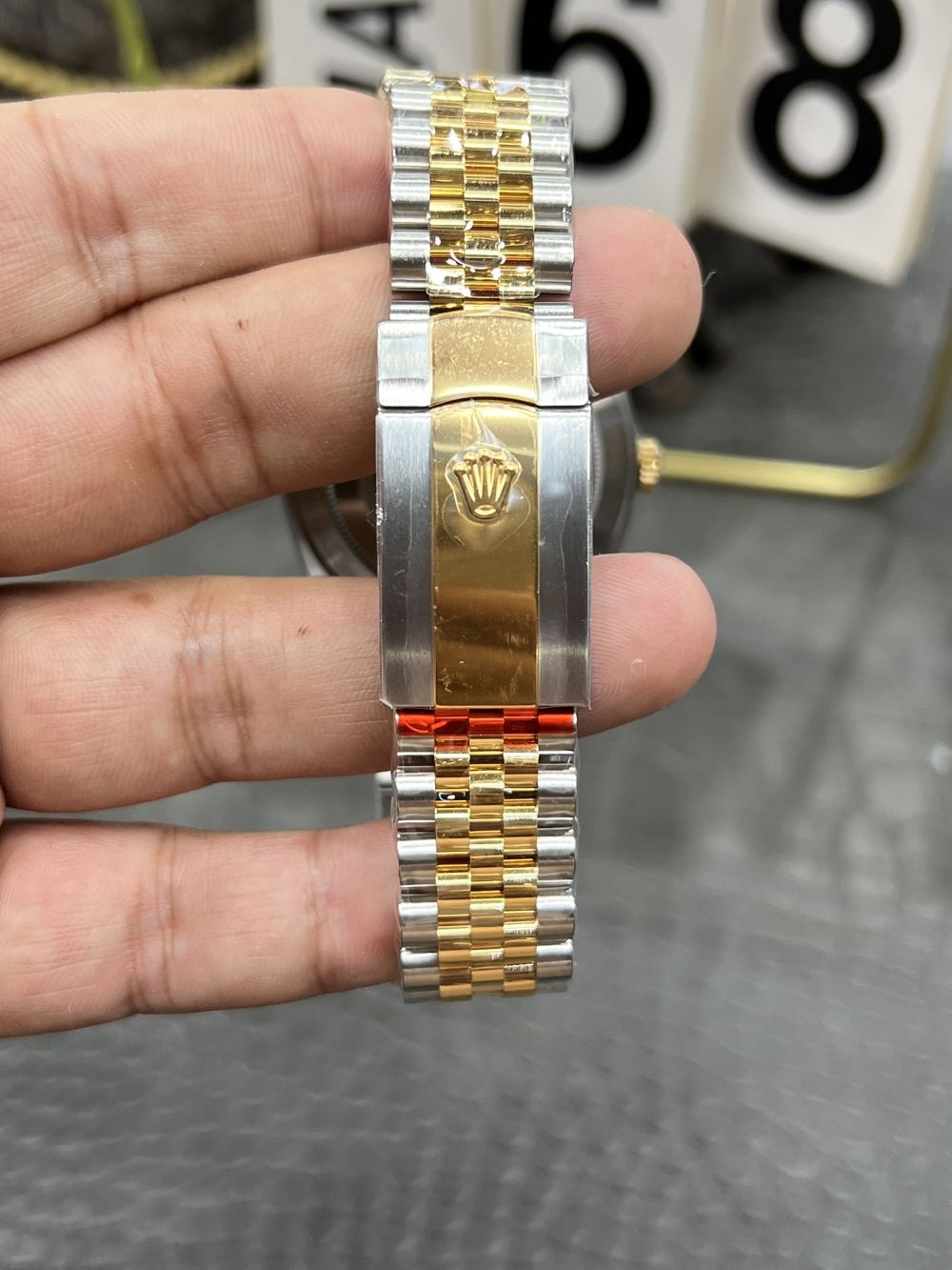 C/Clean Factory Rolex Datejust Series/41mm Gold Black Diamond Face  第9张