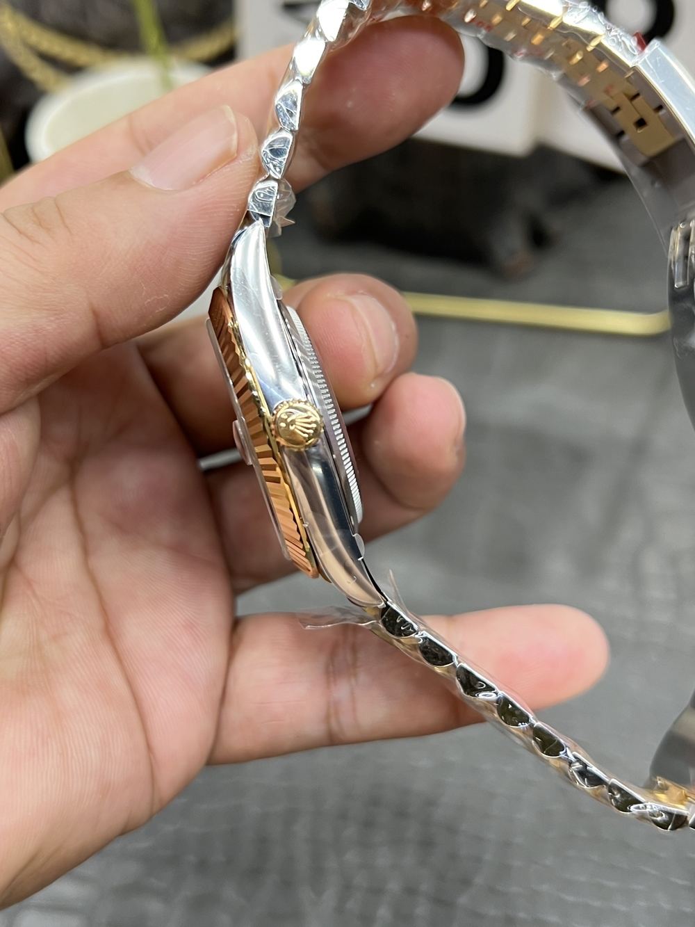C/Clean Factory Rolex Datejust Series/41mm Gold Black Diamond Face  第6张