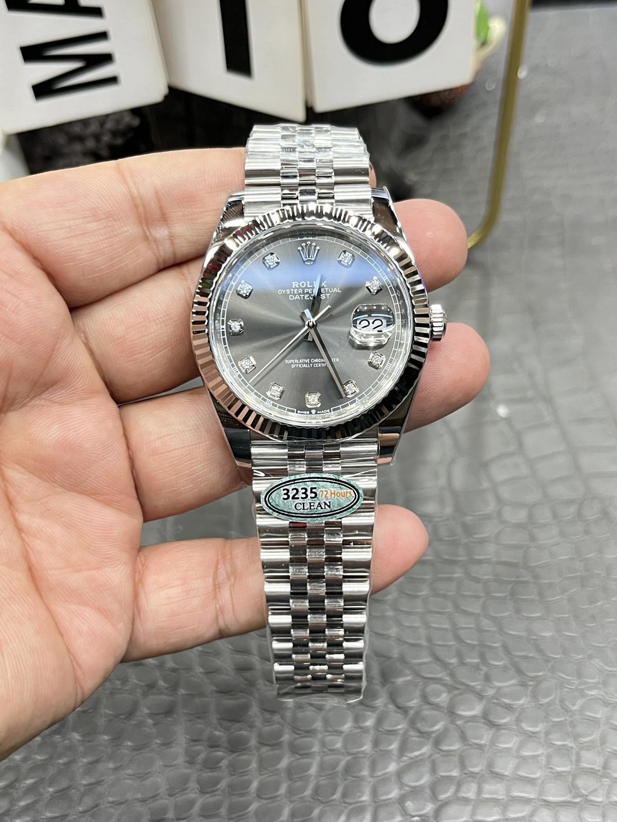 C/Clean Factory Rolex Datejust Series/41mm Grey Diamond  第1张