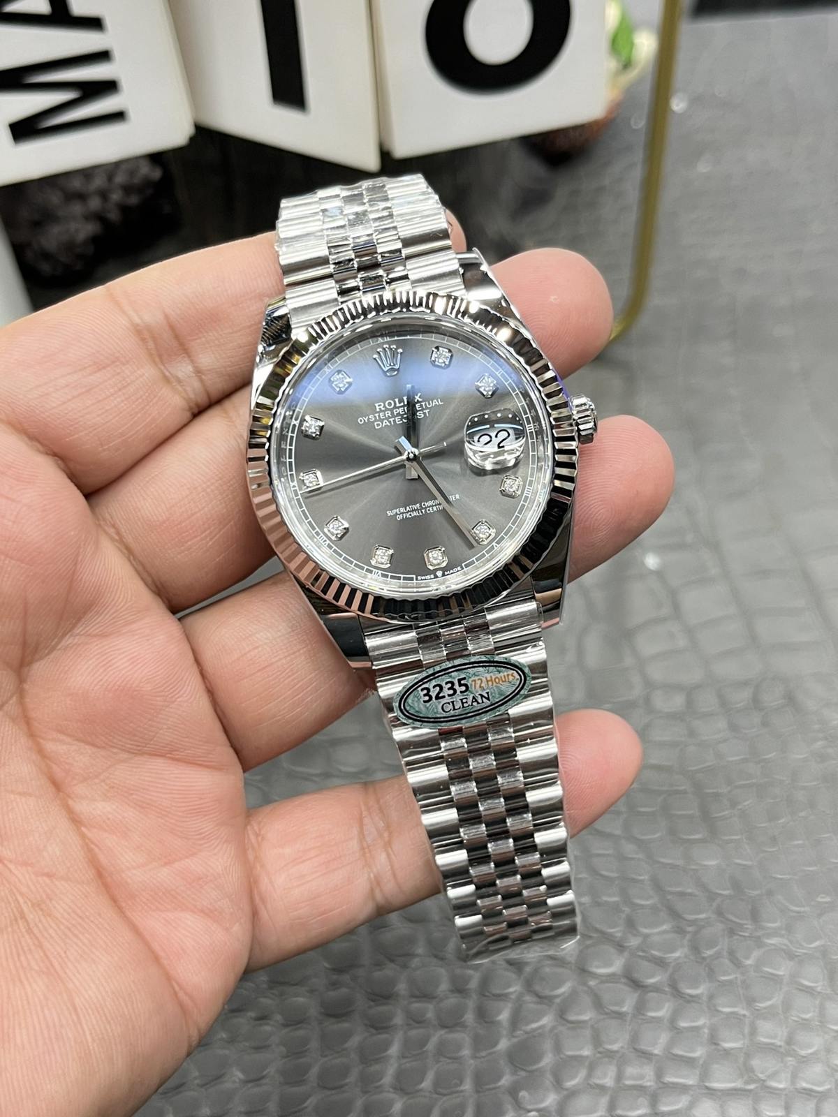 C/Clean Factory Rolex Datejust Series/41mm Grey Diamond  第3张