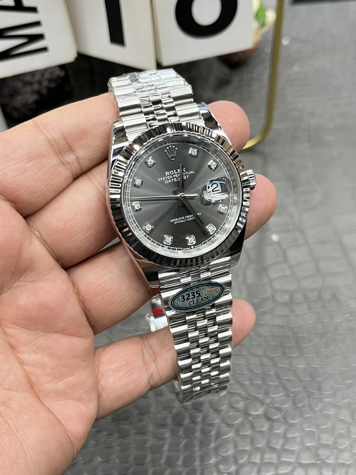 C/Clean Factory Rolex Datejust Series/41mm Grey Diamond  第4张