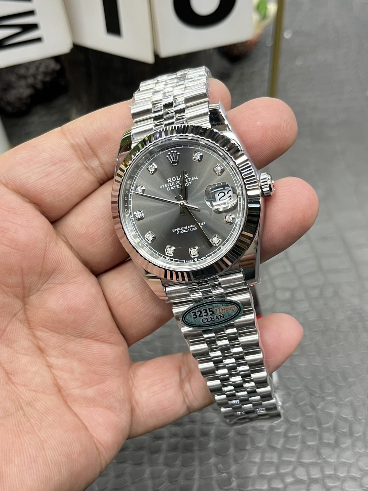 C/Clean Factory Rolex Datejust Series/41mm Grey Diamond  第5张