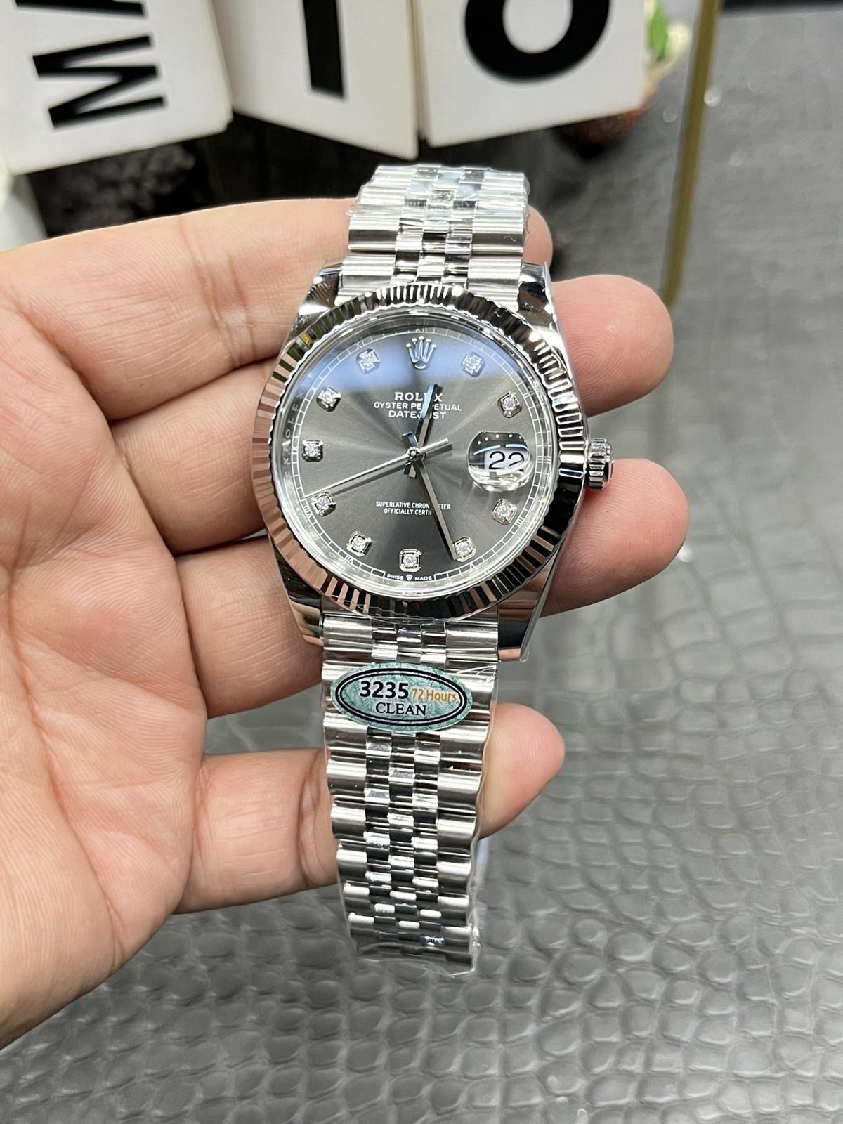 C/Clean Factory Rolex Datejust Series/41mm Grey Diamond  第2张