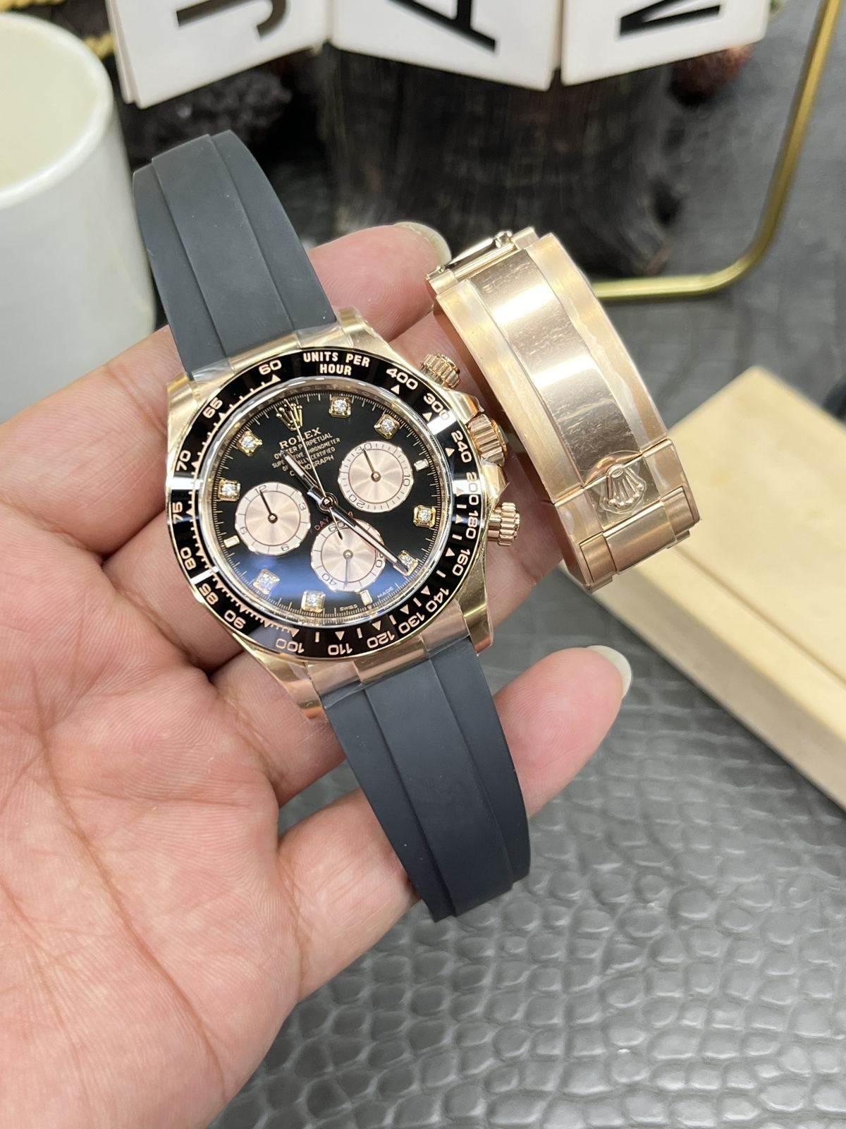 C/Clean Factory Rolex Daytona Series/40mm Rose Gold Diamond Dial  第9张