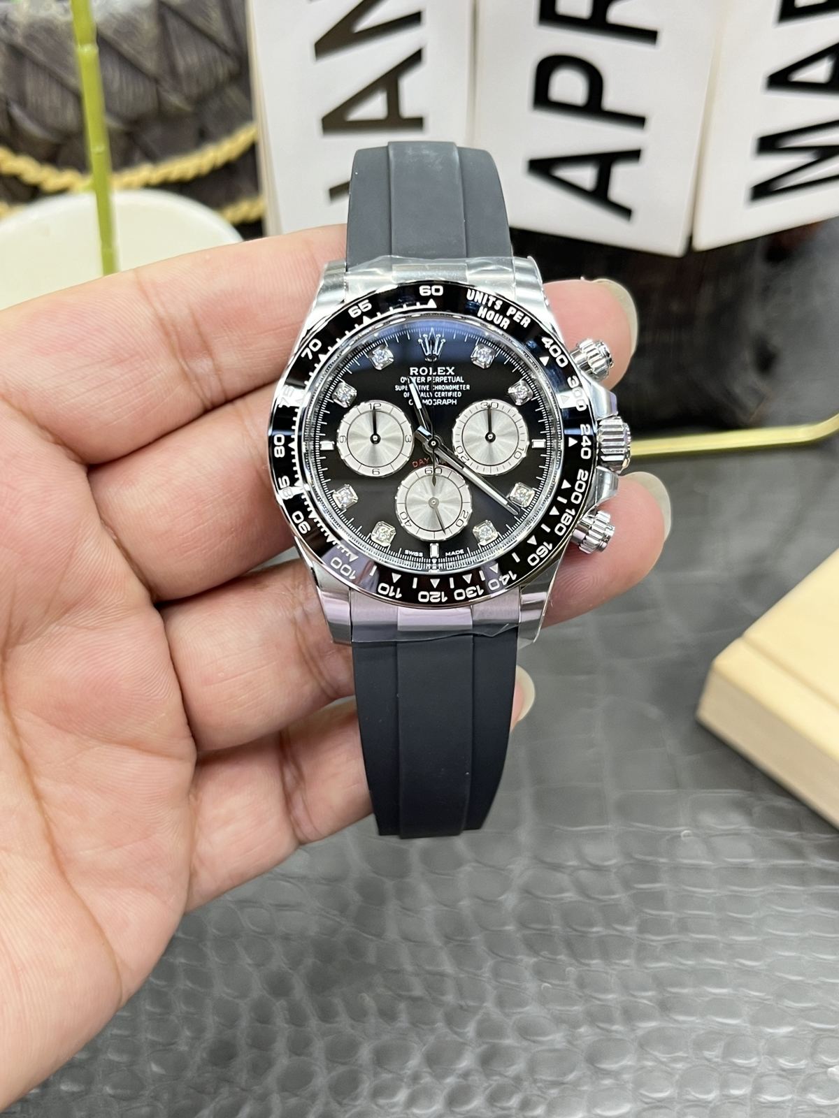 C/Clean Factory Rolex Daytona series/40mm silver case with diamond dial  第1张