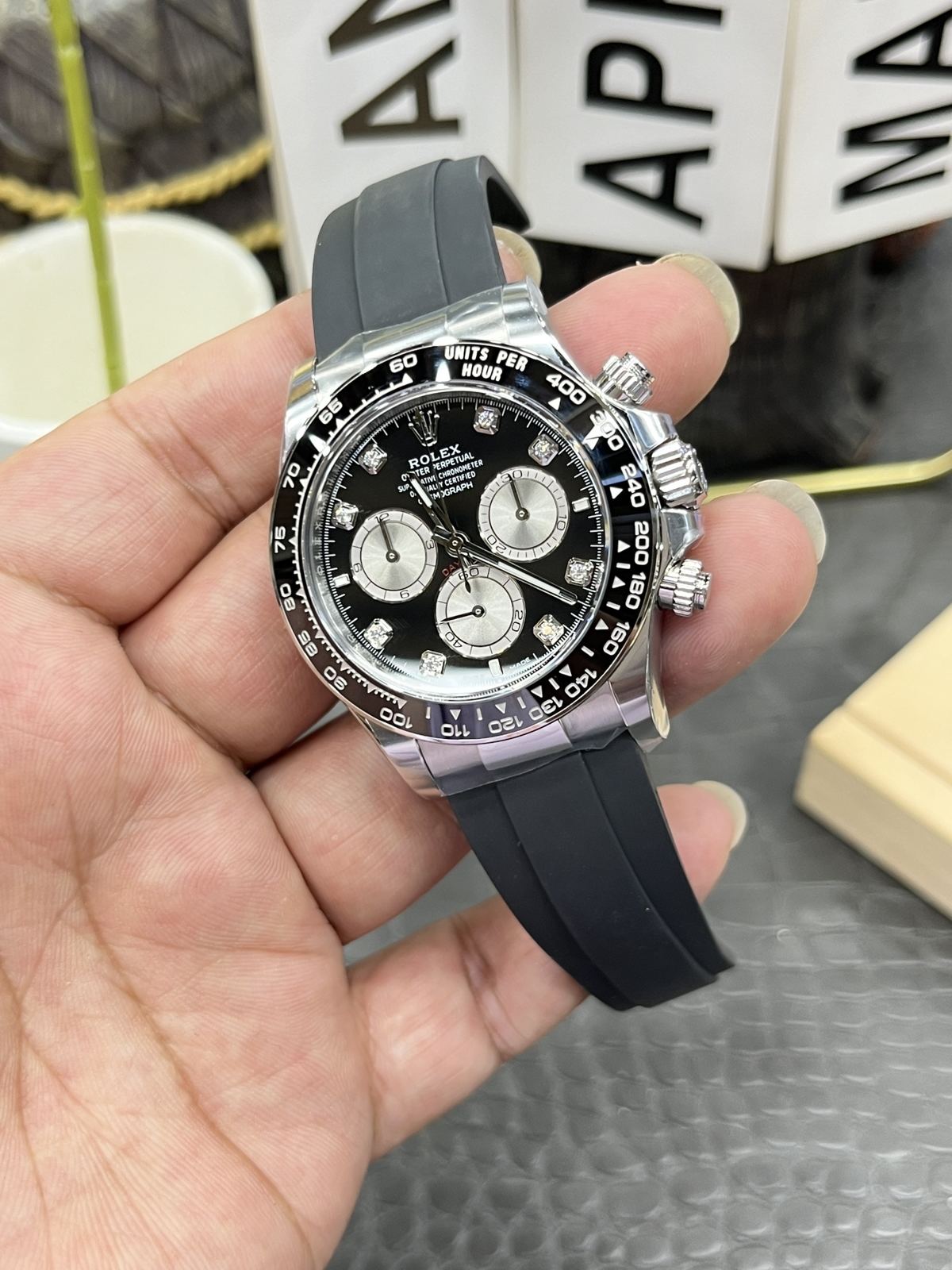 C/Clean Factory Rolex Daytona series/40mm silver case with diamond dial  第5张