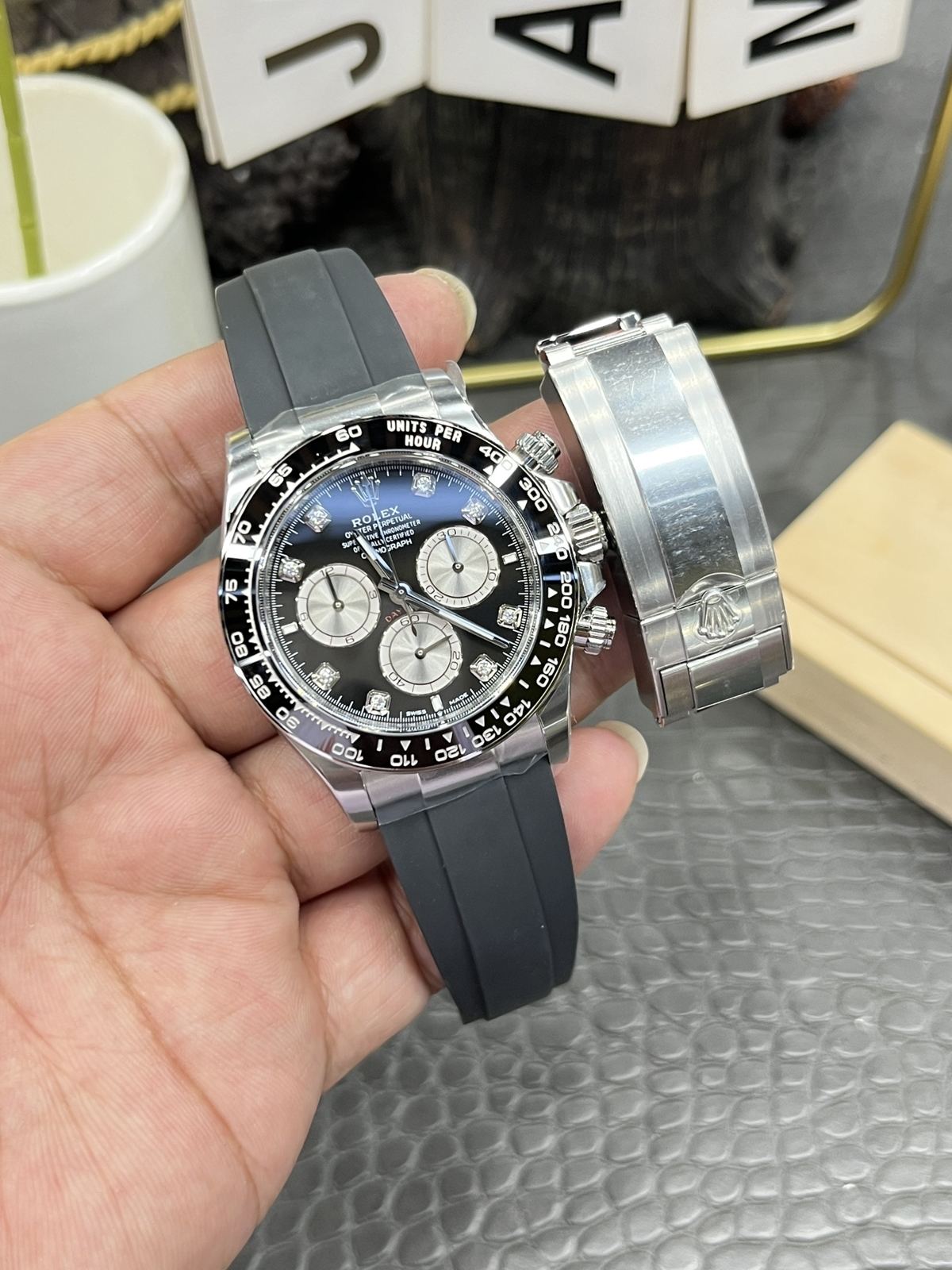 C/Clean Factory Rolex Daytona series/40mm silver case with diamond dial  第9张