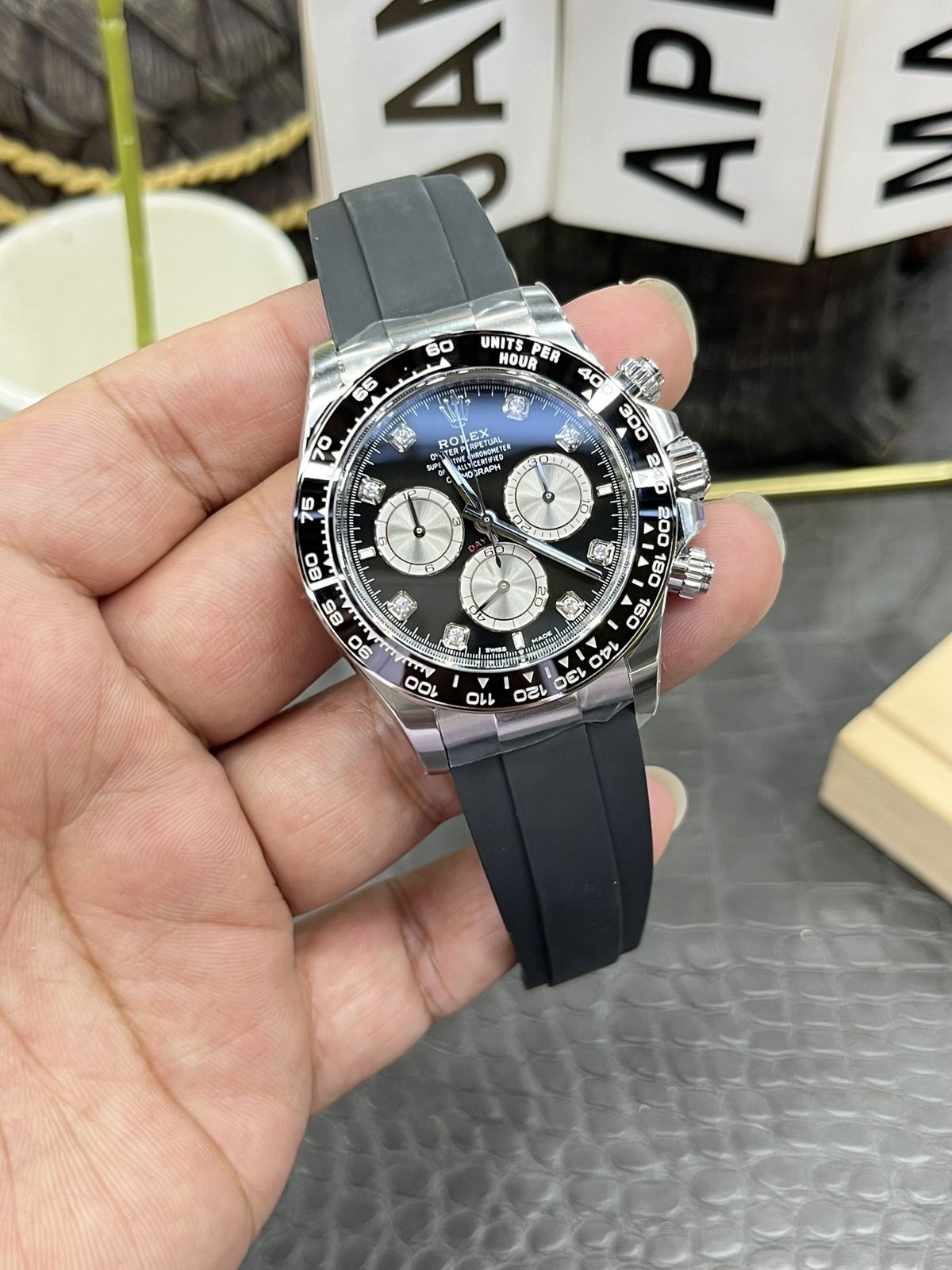 C/Clean Factory Rolex Daytona series/40mm silver case with diamond dial  第3张