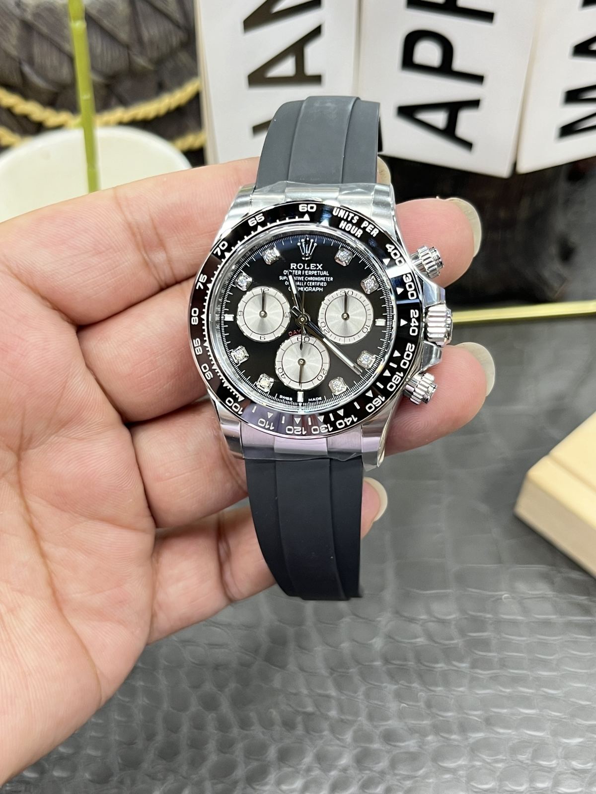 C/Clean Factory Rolex Daytona series/40mm silver case with diamond dial  第2张