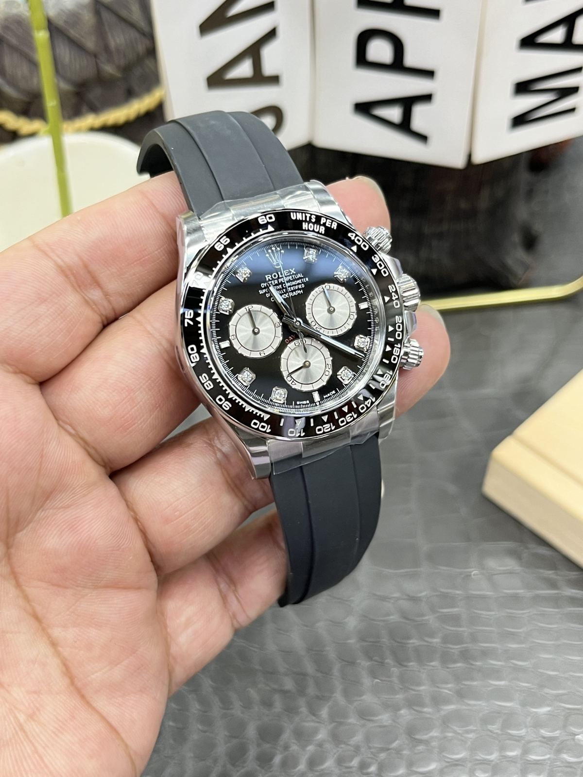 C/Clean Factory Rolex Daytona series/40mm silver case with diamond dial  第4张