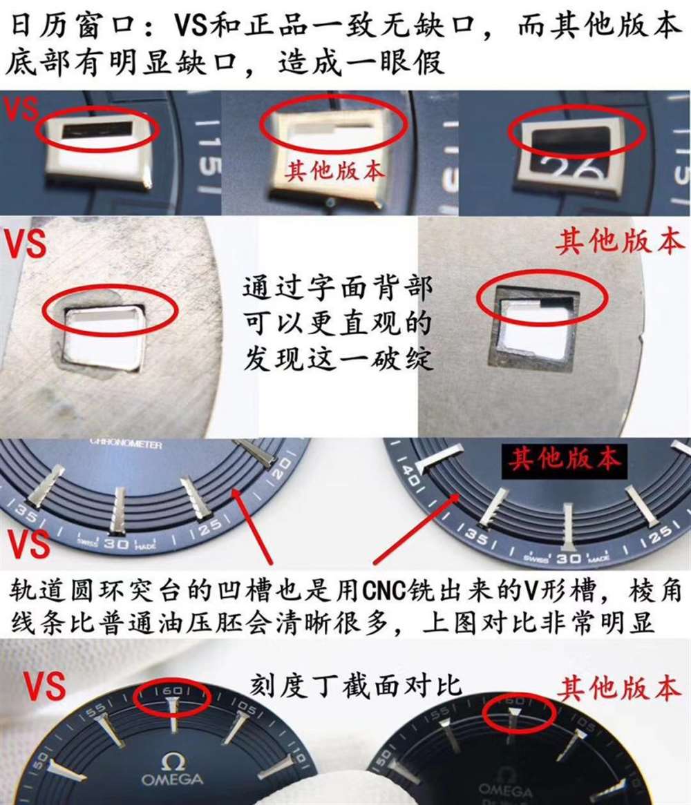 VS厂欧米茄蝶飞明亮之蓝复刻表对比正品细节评测 第2张