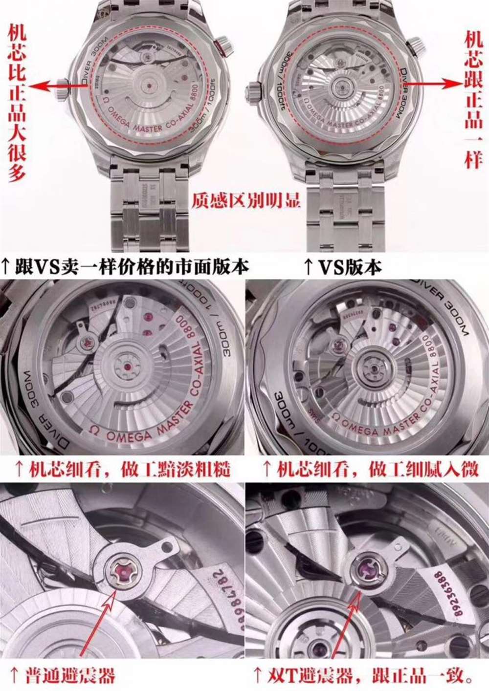 VS厂欧米茄海洋宇宙300熊猫色腕表做工怎么样?有没有瑕疵? 第9张