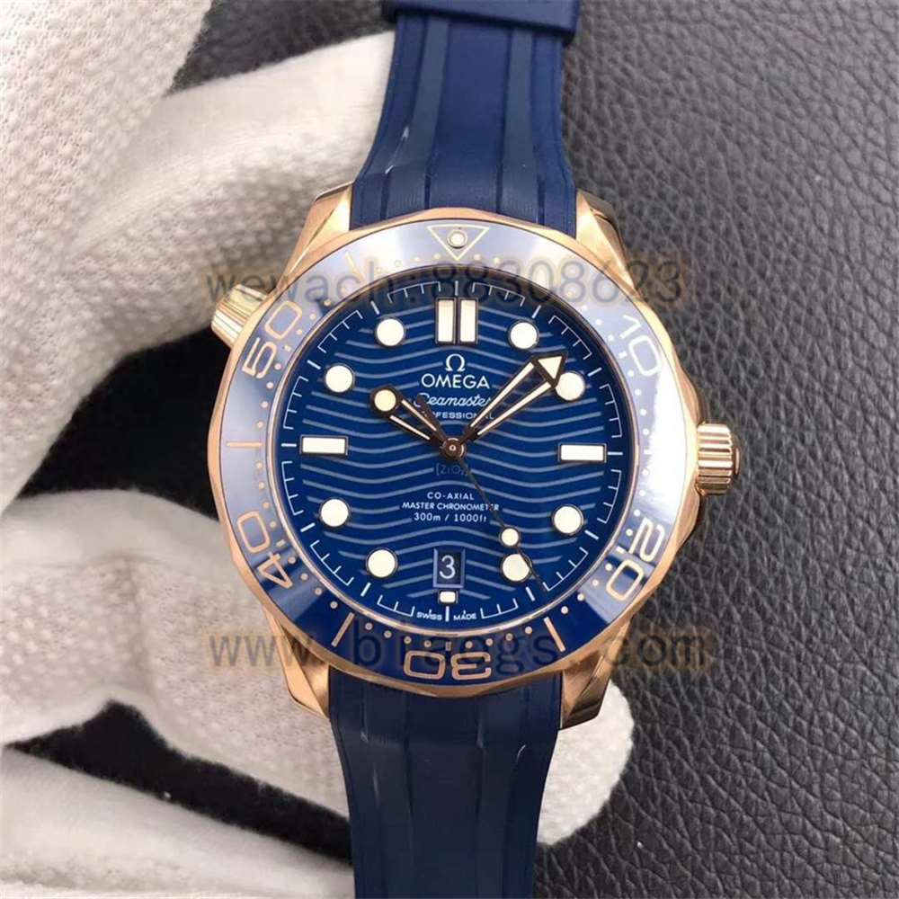 VS厂欧米茄海马300全玫瑰金蓝盘复刻表评测-VS首枚尊享版海马300米 第2张