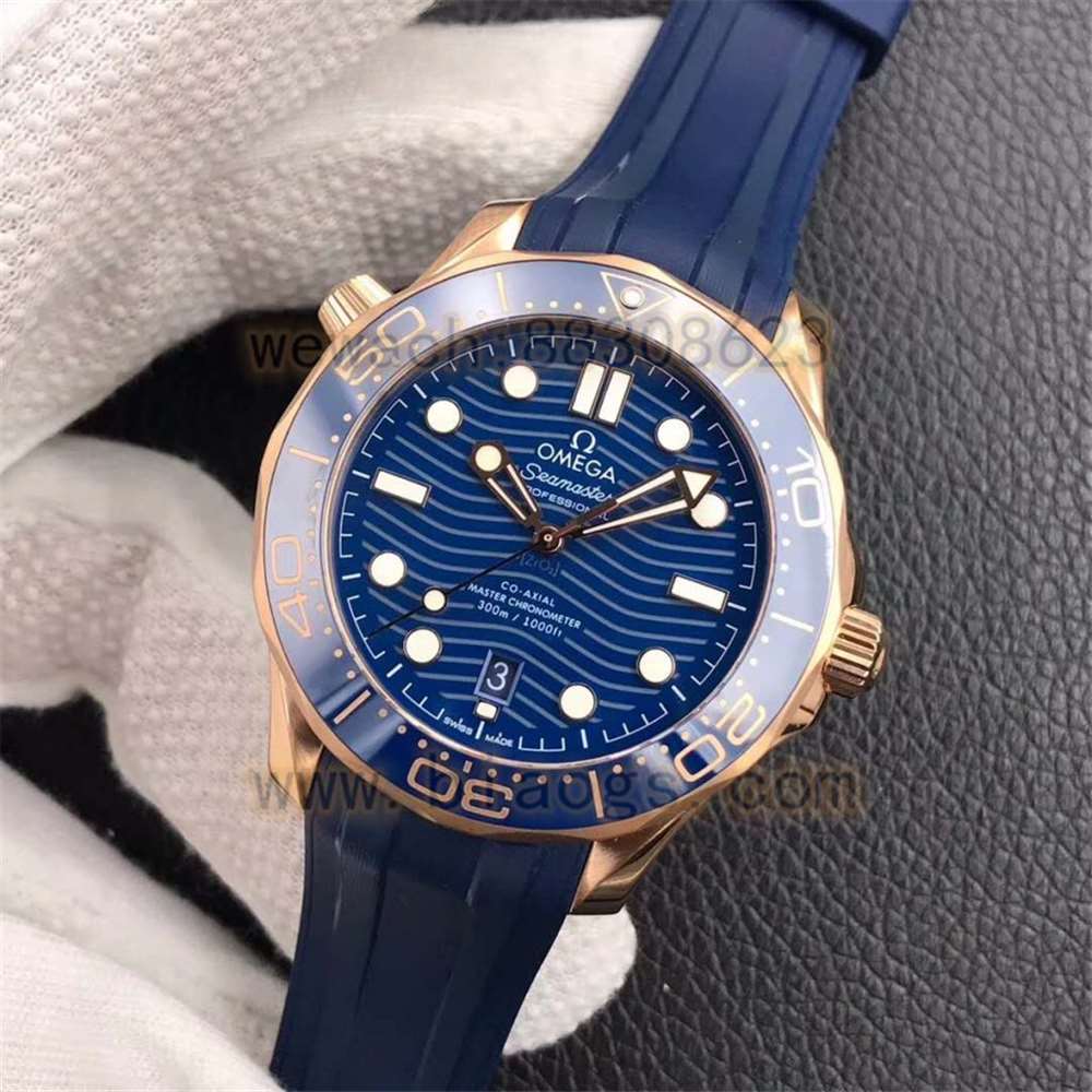 VS厂欧米茄海马300全玫瑰金蓝盘复刻表评测-VS首枚尊享版海马300米 第10张