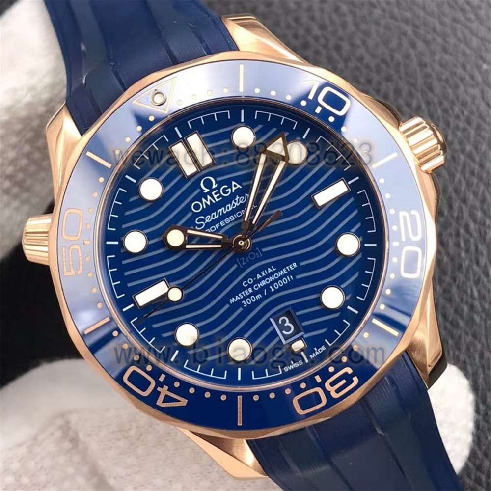 VS厂欧米茄海马300全玫瑰金蓝盘复刻表评测-VS首枚尊享版海马300米 第11张