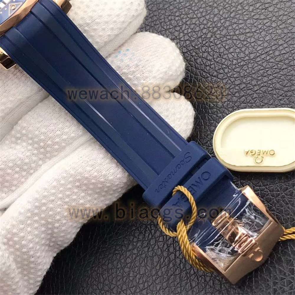 VS厂欧米茄海马300全玫瑰金蓝盘复刻表评测-VS首枚尊享版海马300米 第15张