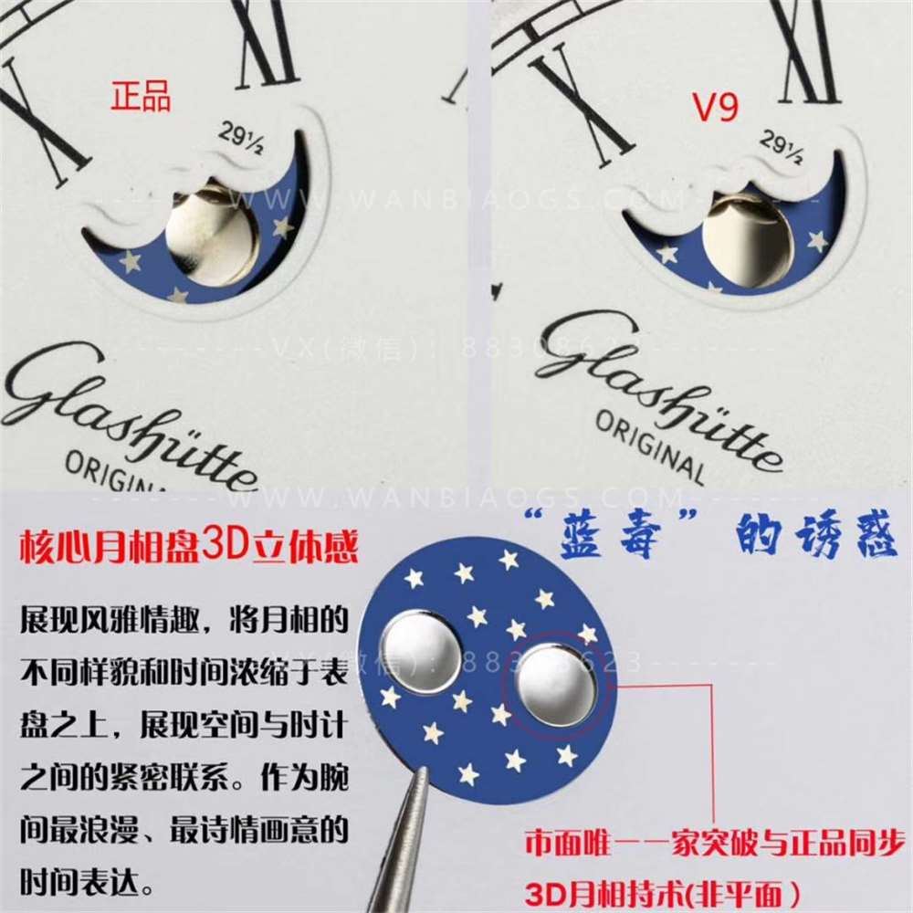 V9厂格拉苏蒂原创议员大日历腕表评测-3D立体月相 第7张