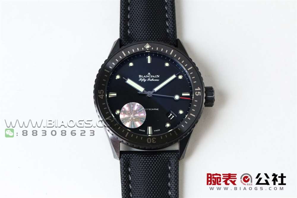 GF厂宝珀五十噚5000「深潜器蓝面陶瓷」腕表做工评测  第17张