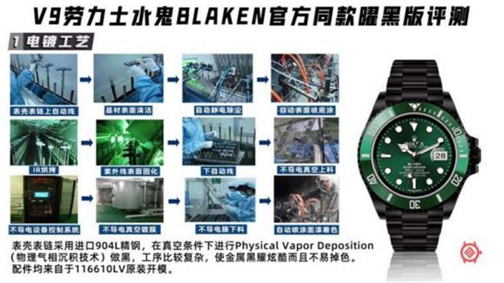 V9厂劳力士黑绿水鬼「BLAKEN官方同款」曜黑版对比原装评测 第3张