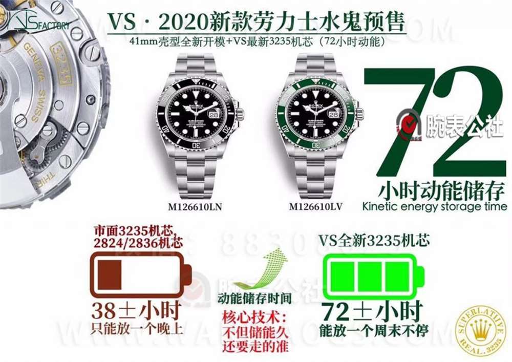 VS厂劳力士新款水鬼「3235机」做工评测 第7张