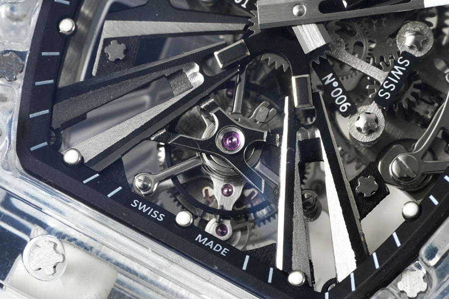 RM厂理查德米勒RICHARD MILLE RM12-01陀飞轮蓝宝石透明版腕表赏析 第4张