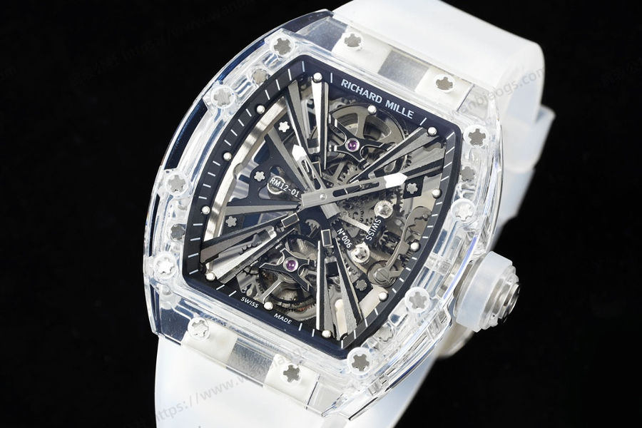 RM厂理查德米勒RICHARD MILLE RM12-01陀飞轮蓝宝石透明版腕表赏析 第3张