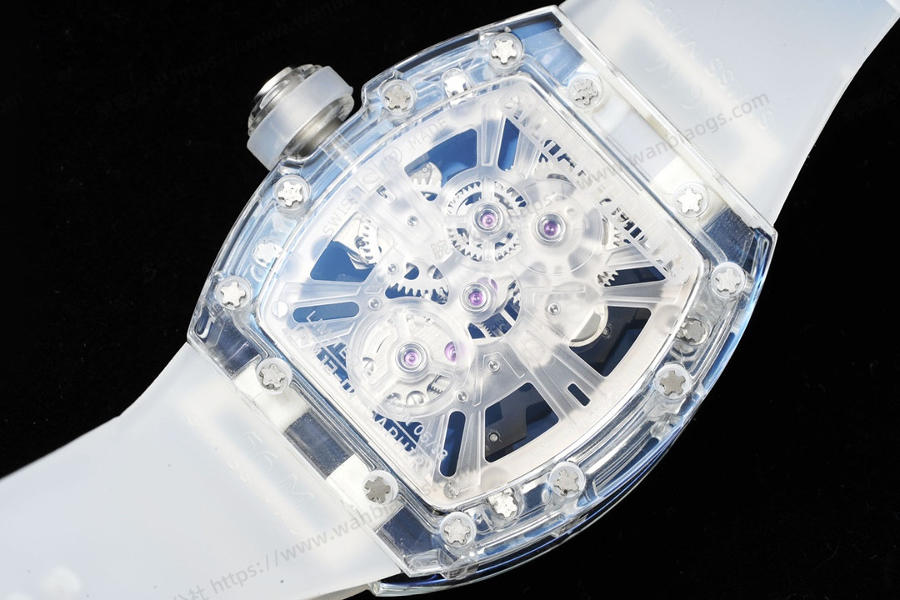 RM厂理查德米勒RICHARD MILLE RM12-01陀飞轮蓝宝石透明版腕表赏析 第9张