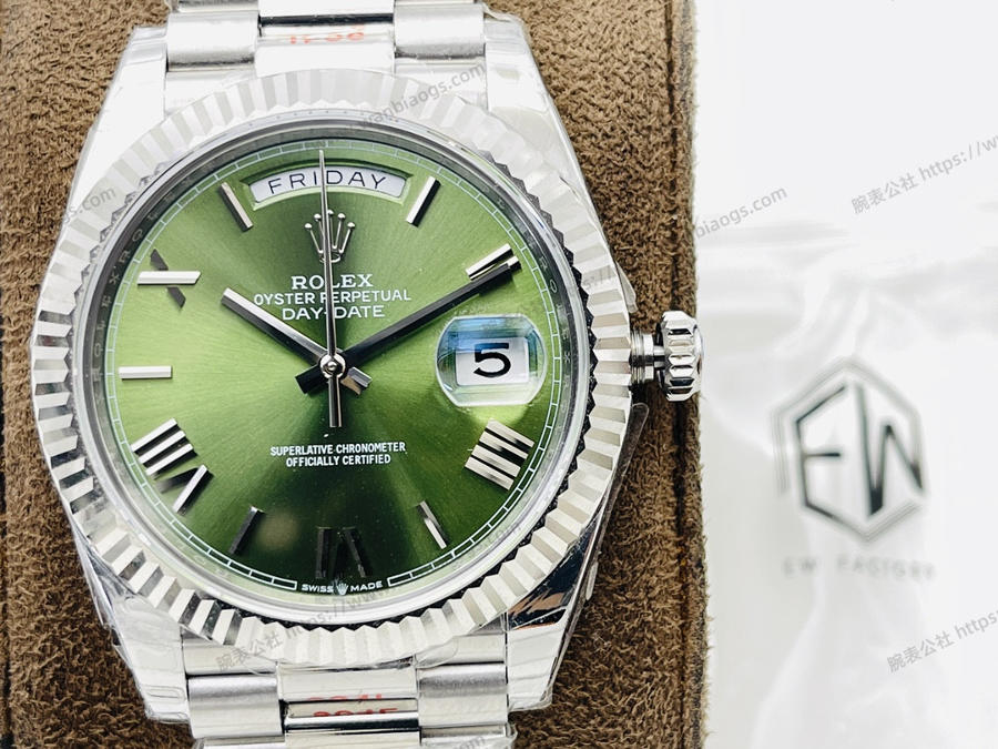 EW厂劳力士Rolex星期日志型40mm系列3255机芯(绿盘)腕表赏析 第3张