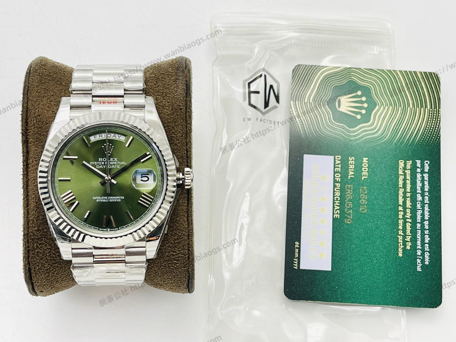 EW厂劳力士Rolex星期日志型40mm系列3255机芯(绿盘)腕表赏析 EW厂劳力士Rolex星期日志型40mm系列3255机芯(绿盘)腕表赏析