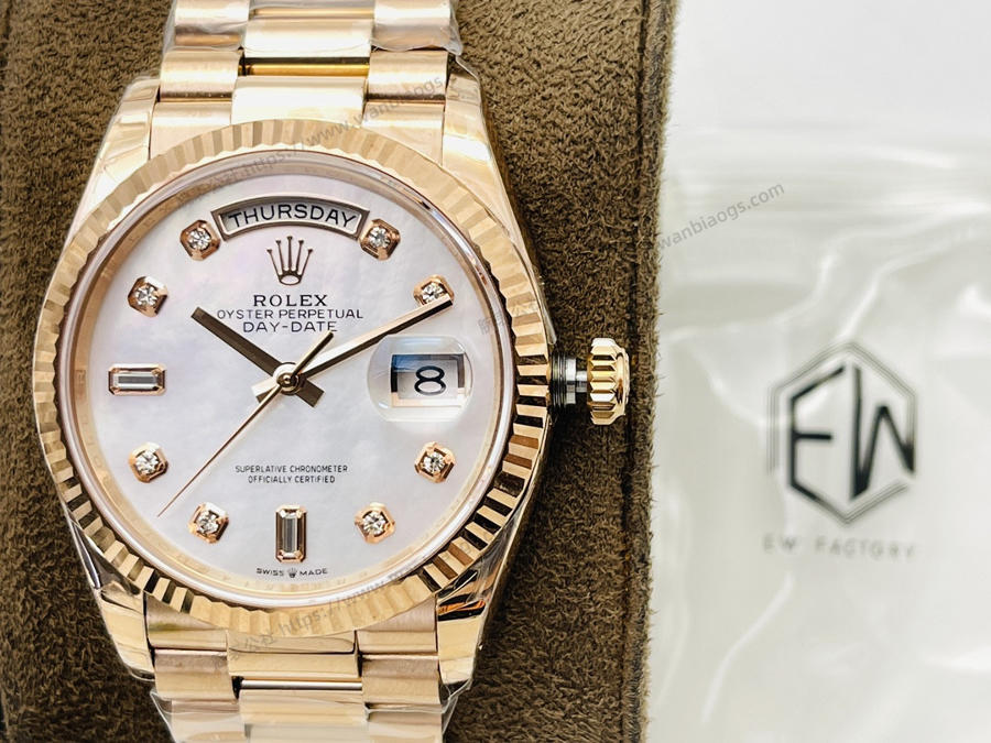 EW厂劳力士Rolex星期日志型40mm系列3255机芯(18K镶钻白盘)腕表赏析 第3张