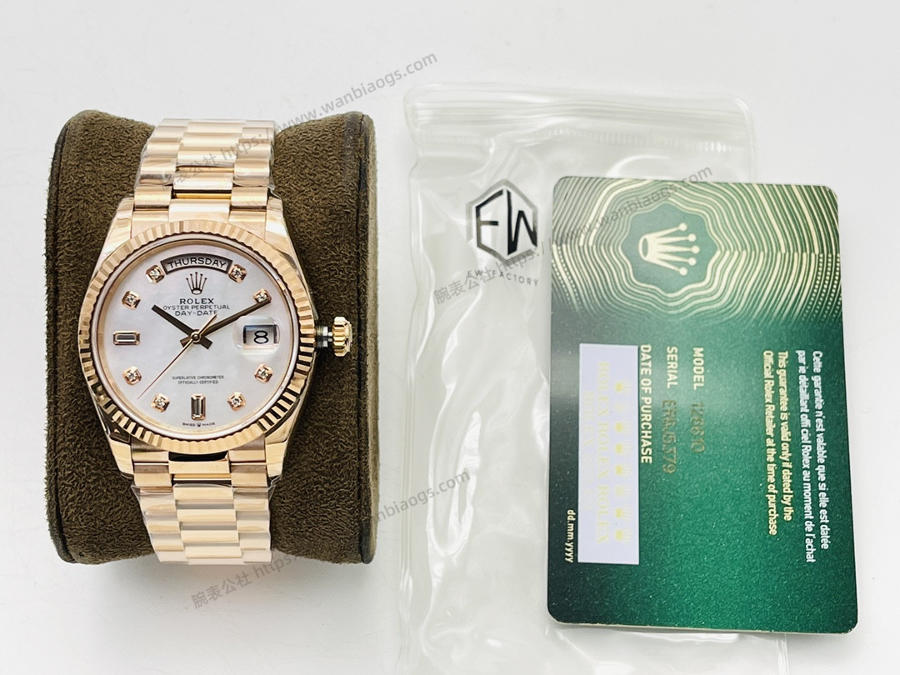 EW厂劳力士Rolex星期日志型40mm系列3255机芯(18K镶钻白盘)腕表赏析 EW厂劳力士Rolex星期日志型40mm系列3255机芯(18K镶钻白盘)腕表赏析