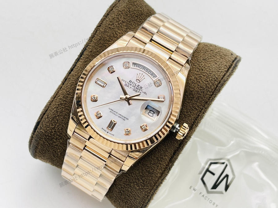 EW厂劳力士Rolex星期日志型40mm系列3255机芯(18K镶钻白盘)腕表赏析 第2张